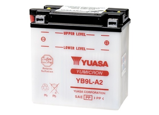 Μπαταρία μοτοσυκλετών YUASA Yumicron YB9L-A2 - 12V 9 (10HR) - 124 CCA (EN) εκκίνησης