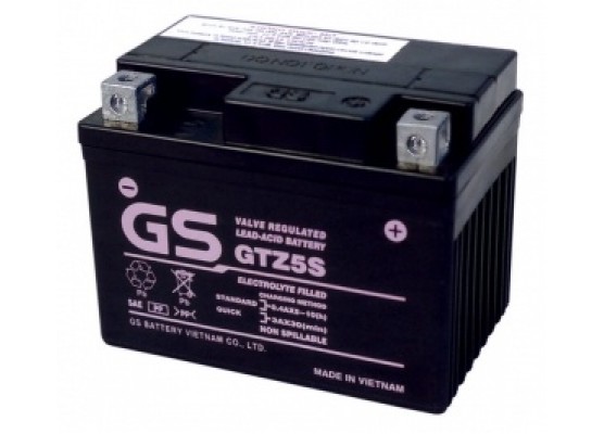 Μπαταρία μοτοσυκλετών GS AGM (factory activated) GTZ5S INDO - 12V 3.5Ah (10HR) - 65 CCA(EN) εκκίνησης 