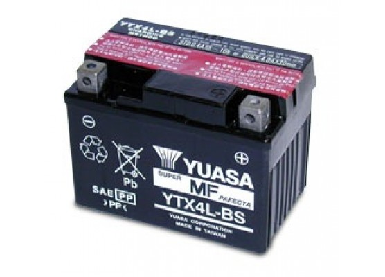 Μπαταρία μοτοσυκλετών YUASA Maintenance Free YTX4L-BS - 12V 3 (10HR)Ah - 50 CCA(EN) εκκίνησης 