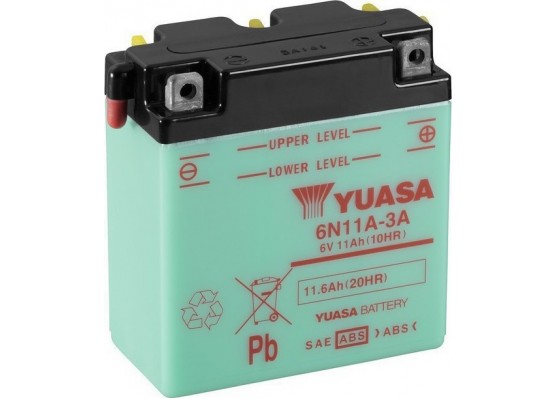 Μπαταρία μοτοσυκλετών YUASA Conventional 6N11A-3A - 6V 11 (10HR) 