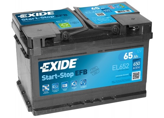 Μπαταρία αυτοκινήτου Exide EFB Start & Stop EL652 - 12V 65 Ah - 650CCA A(EN) Εκκίνησης