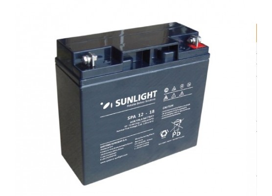 Μπαταρία Sunlight SPA12-18 VRLA - AGM τεχνολογίας - 12V 18Ah (C20)