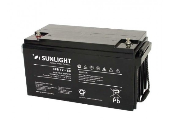 Μπαταρία Sunlight SPB12-80 VRLA - AGM τεχνολογίας - 12V 80Ah (C10)