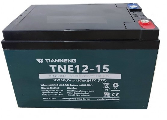 Μπαταρία Tianneng TNE12-15 - AGM τεχνολογίας ηλεκτρικών ποδηλάτων - 12V 15Ah(C20)