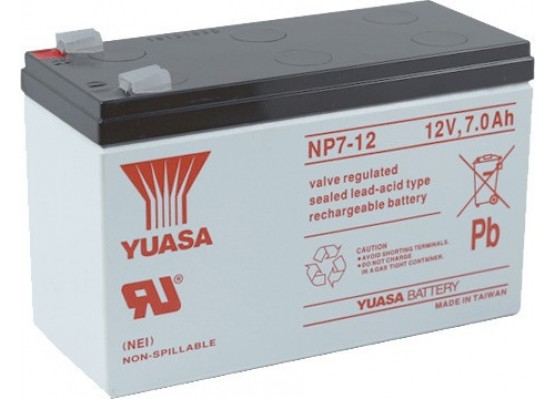 Μπαταρία YUASA NP7-12D VRLA - AGM τεχνολογίας - 12V 7Ah  Made in Taiwan