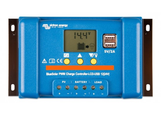 Ρυθμιστής φόρτισης φωτοβολταϊκών Victron BlueSolar PWM-LCD&USB 12/24V-5A