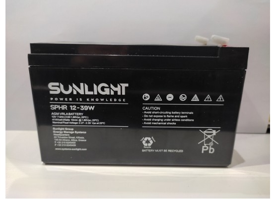 Μπαταρία Sunlight SPHR 12V-39W AGM High Rate (F1)