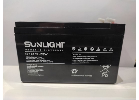 Μπαταρία Sunlight SPHR 12V-39W AGM High Rate (F2) 