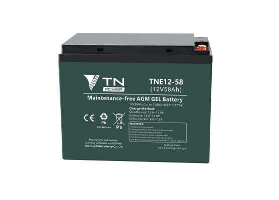 Μπαταρία Tianneng TNE12-58 - AGM τεχνολογίας ηλεκτρικών ποδηλάτων - 12V 58Ah(C20) 