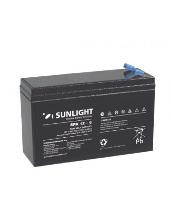 Μπαταρία Sunlight SPA12-6 VRLA - AGM τεχνολογίας - 12V 6Ah (C20)