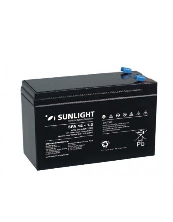 Μπαταρία Sunlight SPA12-7.2 (F1) VRLA - AGM τεχνολογίας - 12V 7Ah (C20) 