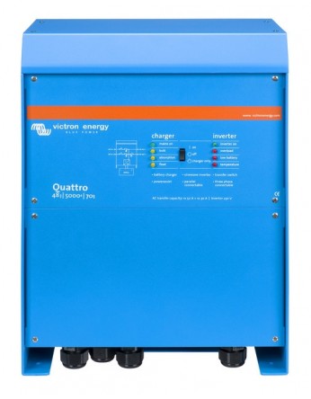 Μετατροπέας - inverter με φορτιστή DC-AC καθαρού ημιτόνου Victron Quattro 48/5000/70-100/100