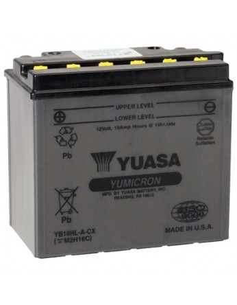 Μπαταρία μοτοσυκλετών YUASA Yumicron CX YB16HL-A-CX - 12V 19 (10HR) Ah - 255 CCA(EN) εκκίνησης