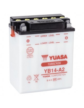 Μπαταρία μοτοσυκλετών YUASA Yumicron YB14-A2 - 12V 14 (10HR) - 190 CCA (EN) εκκίνησης