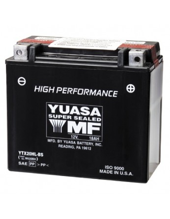Μπαταρία μοτοσυκλετών YUASA High Performance Maintenance Free YTX20HL-BS -12V 18 (10HR)Ah - 310 CCA(EN) εκκίνησης