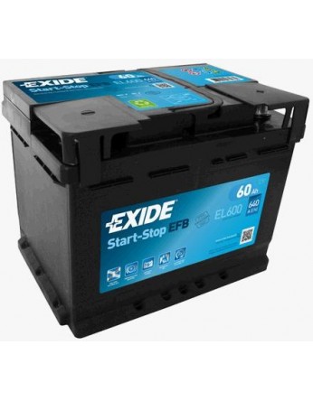 Μπαταρία αυτοκινήτου Exide EFB Start & Stop EL600 - 12V 60 Ah - 640CCA A(EN) Εκκίνησης