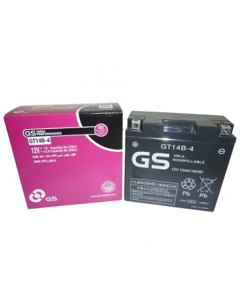 Μπαταρία μοτοσυκλετών GS AGM (factory activated) GT14B-4 - 12V 12Ah (10HR) - 190 CCA(EN) εκκίνησης