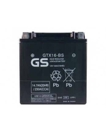 Μπαταρία μοτοσυκλετών GS Maintenance Free GTX16-BS - 12V 14 Ah(10HR) - 240 CCA(EN) εκκίνησης