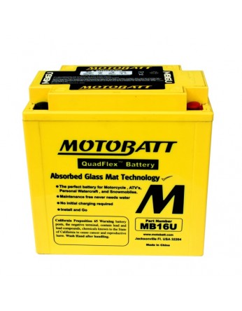 Μπαταρία μοτοσυκλετών MOTOBATT MB16U - 12V 20 (10HR)Ah - 240CCA εκκίνησης