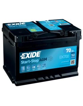 Μπαταρία EXIDE AGM Start & Stop EK700 12V 70Ah 760CCA A(EN)