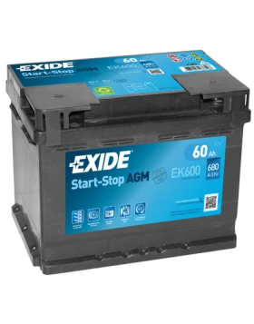 Μπαταρία EXIDE AGM Start & Stop EK600 12V 60Ah 680CCA A(EN)
