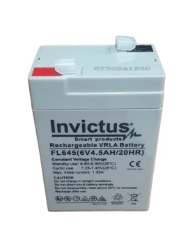 Μπαταρία INVICTUS FL645 6V 4.5Ah (C20) VRLA - AGM 07.02.0175