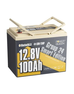 Μπαταρία λιθίου Power Queen LifePo4 12.8V 100Ah Group 24 Smart
