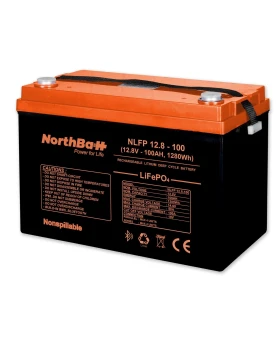 NORTHBATT NLFP 12.8V 100Ah 1280Wh LifePo4 battery with Bluetooth