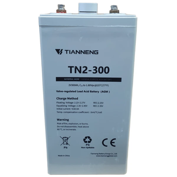TIANNENG deep cycle Battery TN2-300 2V 300Ah (C10)