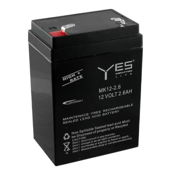 Μπαταρία YES MK12-2.6 12V 2.6Ah VRLA-AGM