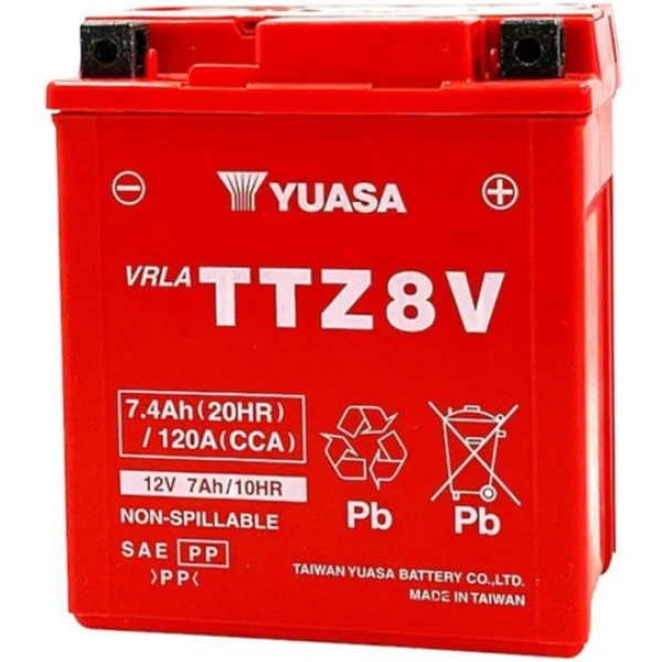 Μπαταρία YUASA TTZ8V AGM VRLA 12V 7.4Ah 120CCA (EN)