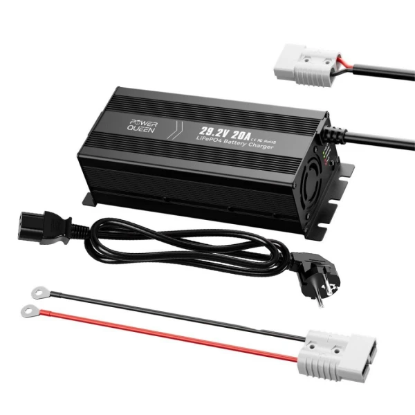 Φορτιστής μπαταρίας λιθίου POWER QUEEN 29.2V 20A LiFePO4 - Heavy Duty