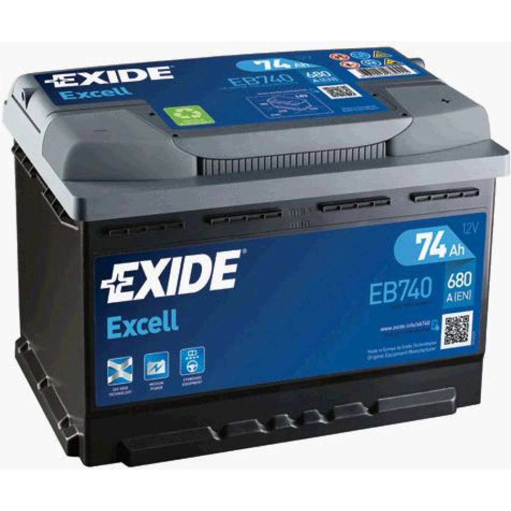 Μπαταρία EXIDE Excell EB740 12V 74Ah 680CCA A(EN)