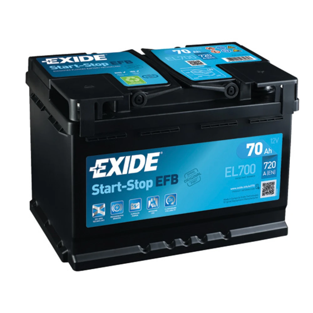 Μπαταρία EXIDE EFB Start & Stop EL700 12V 70Ah 720CCA A(EN)