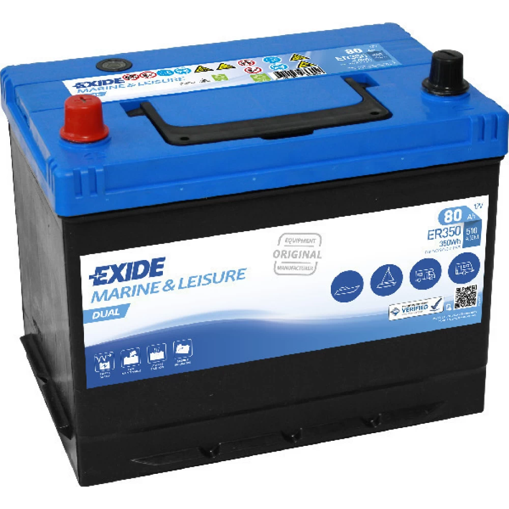 Μπαταρία EXIDE Dual ER350 12V 80Ah 510CCA A(EN)