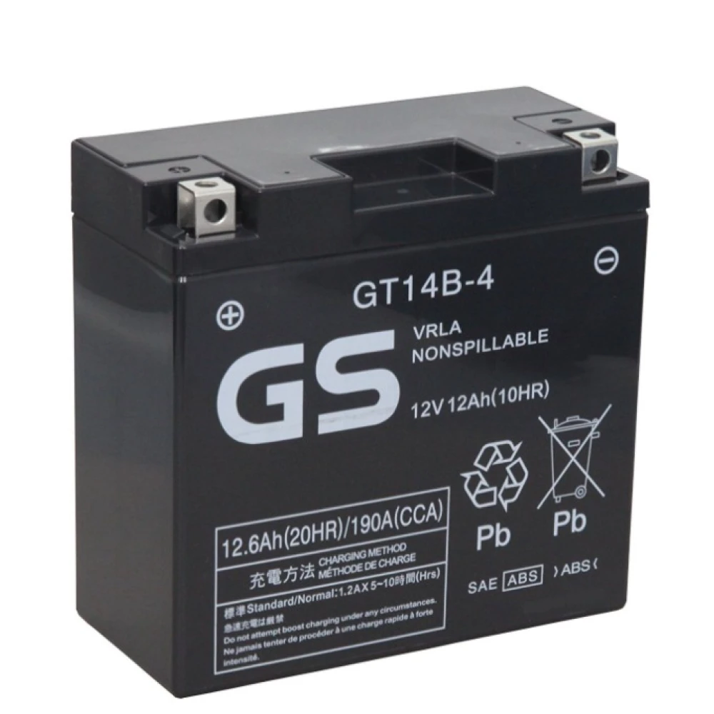 GS AGM Battery GT14B-4 12V 12Ah (10HR) 190CCA (EN)