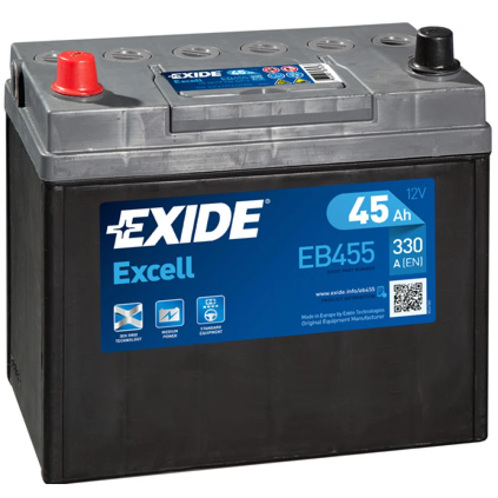 Μπαταρία EXIDE Excell EB455 12V 45Ah 300CCA A(EN)