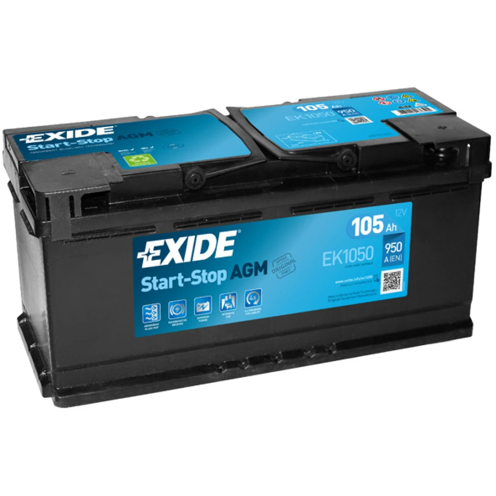 Μπαταρία EXIDE AGM Start & Stop EK1050 12V 105Ah 950CCA A(EN)