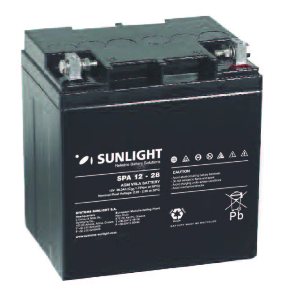 Μπαταρία SUNLIGHT SPA12-28 12V 28Ah (C20) VRLA - AGM