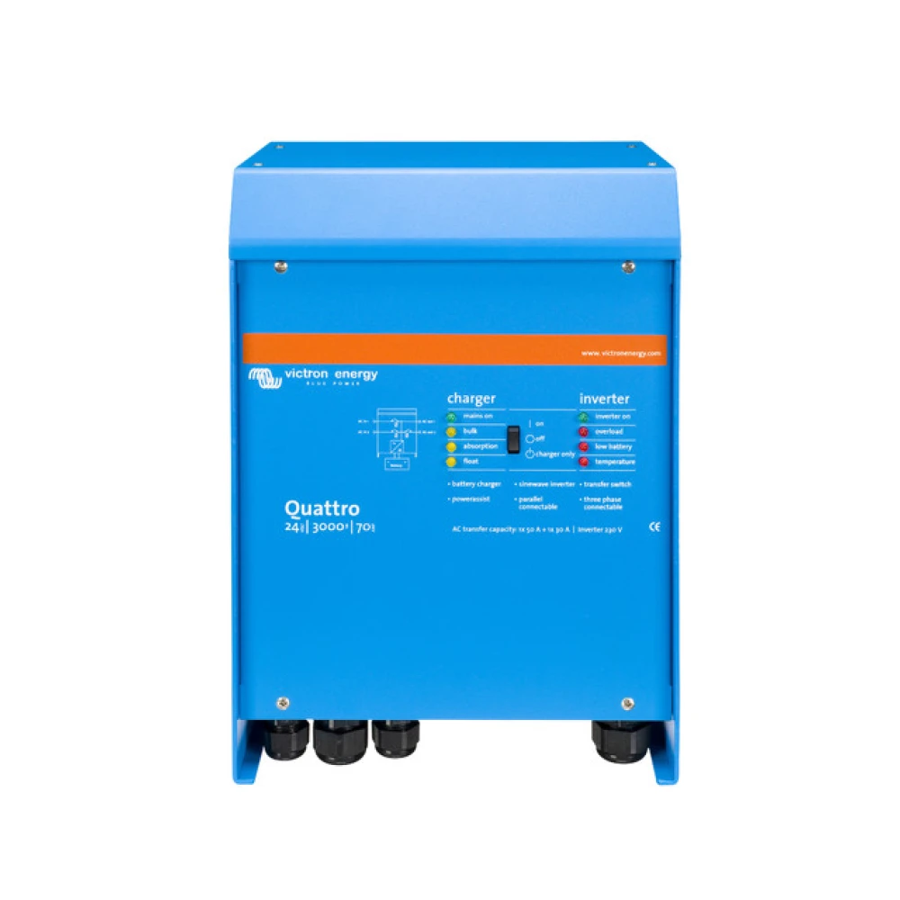 Μετατροπέας - inverter με φορτιστή DC-AC καθαρού ημιτόνου Victron Quattro 24/3000/70-50/50