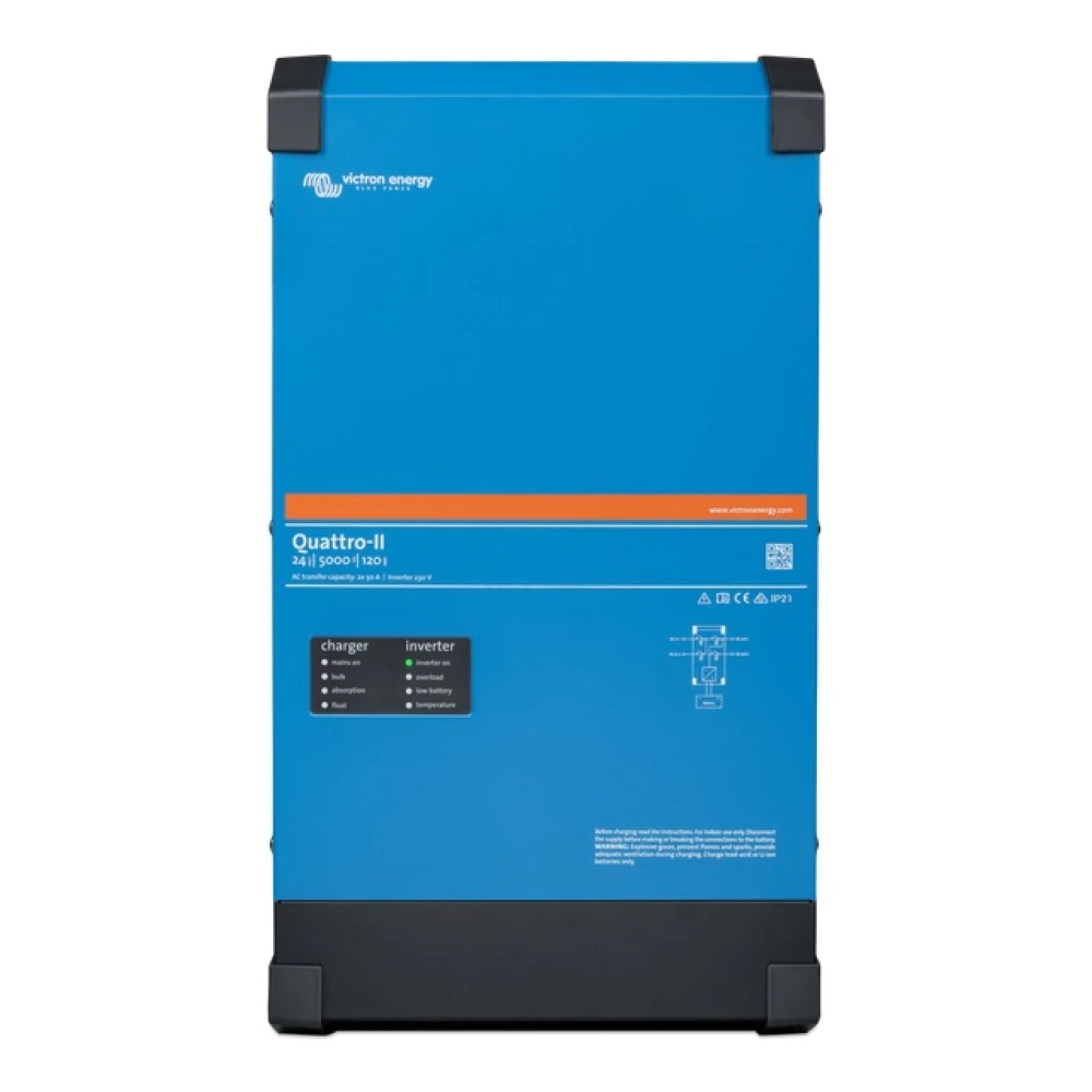 Μετατροπέας - inverter με φορτιστή DC-AC καθαρού ημιτόνου Victron Quattro II 24/5000/120-50/50
