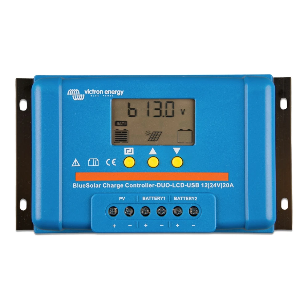 Ρυθμιστής φόρτισης φωτοβολταϊκών VICTRON BlueSolar PWM DUO-LCD&USB 12-24V 20A