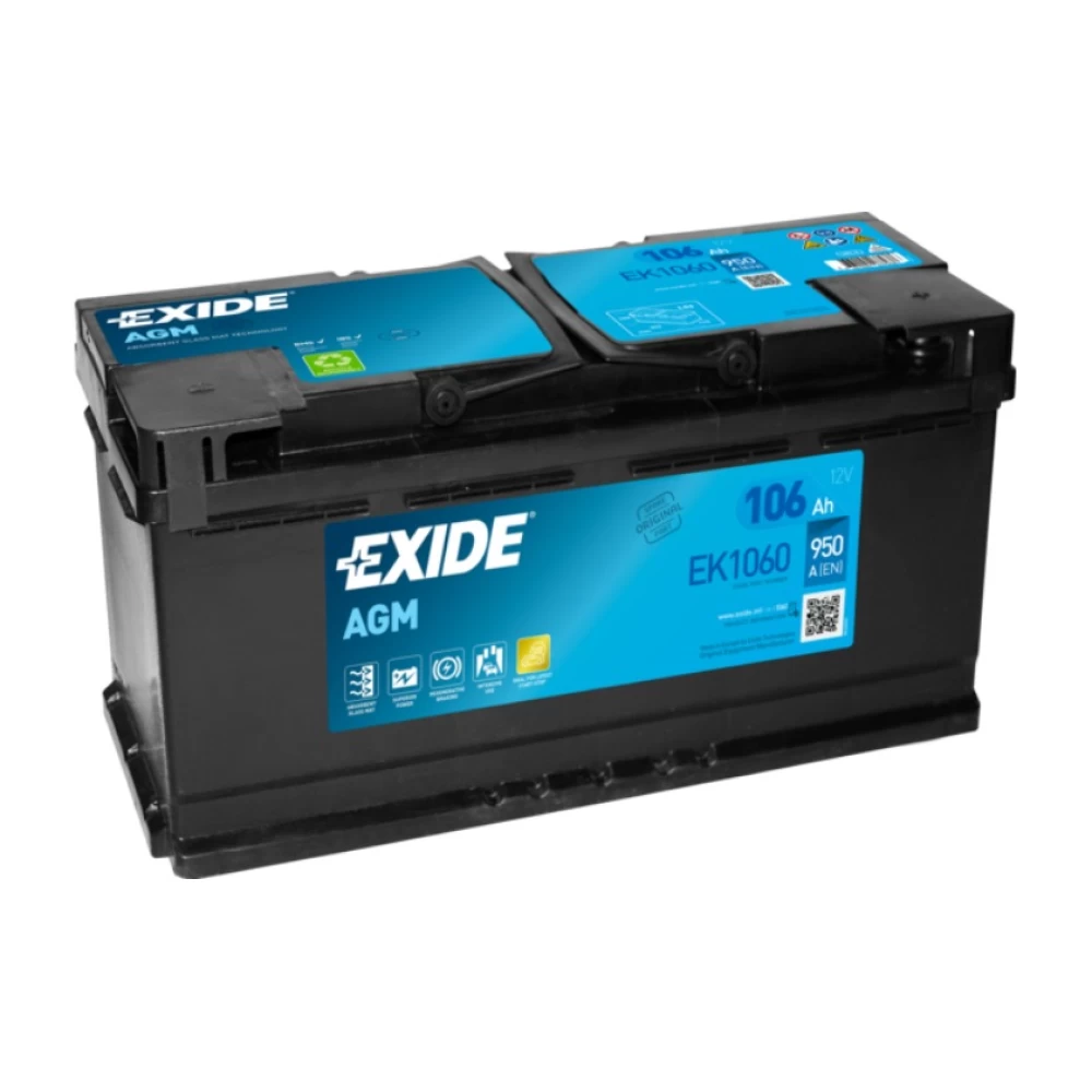 Μπαταρία EXIDE AGM Start & Stop EK1060 12V 106Ah 950CCA A(EN)