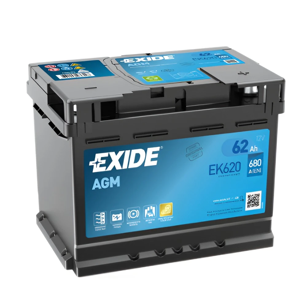 Μπαταρία EXIDE AGM Start & Stop EK620 12V 62Ah 680CCA A(EN)