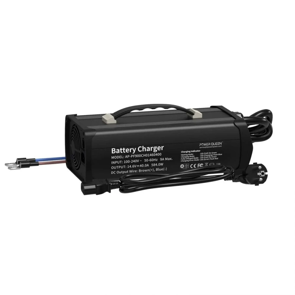 Φορτιστής μπαταρίας λιθίου POWER QUEEN 14.6V 40A LiFePO4 - Heavy Duty