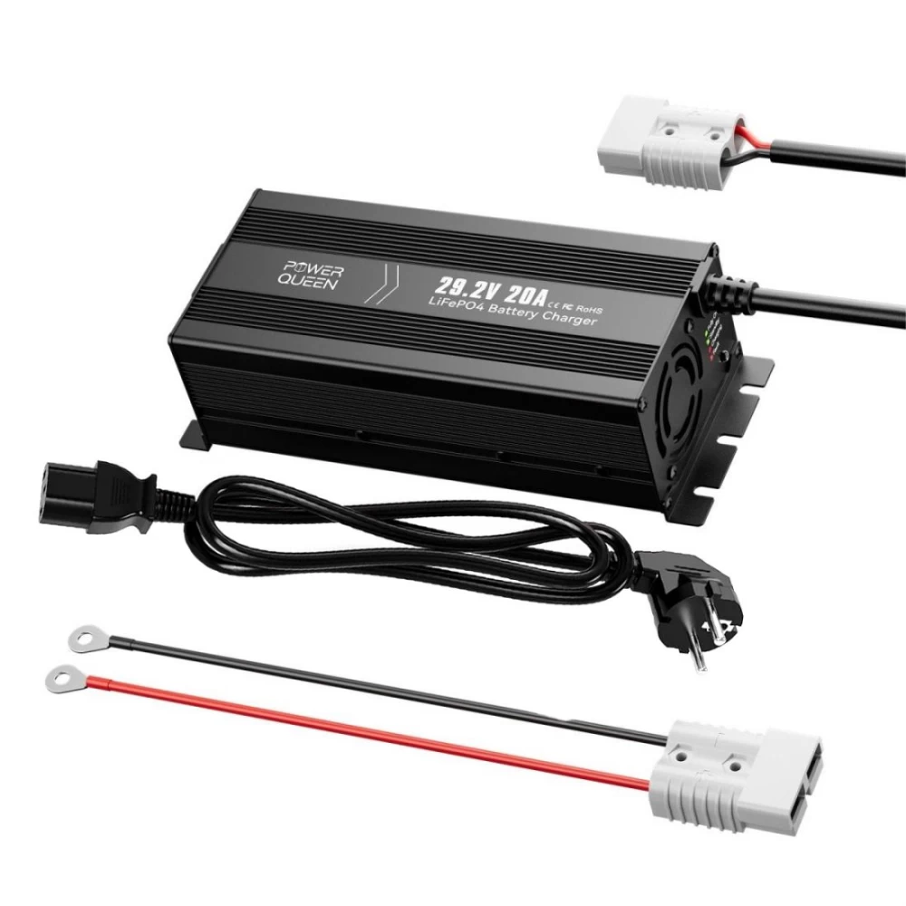 Φορτιστής μπαταρίας λιθίου POWER QUEEN 29.2V 20A LiFePO4 - Heavy Duty