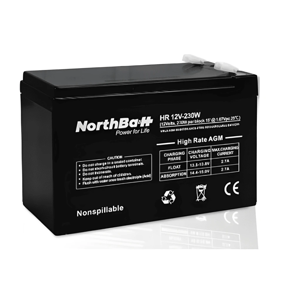 NORTHBATT Battery HR12V-230W 12V 230W High Rate VRLA - AGM