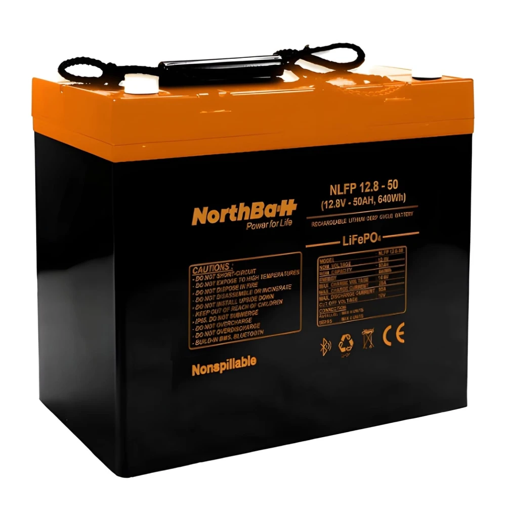 Μπαταρία λιθίου NORTHBATT NLFP 12.8V 50Ah 640Wh LifePo4 με Bluetooth