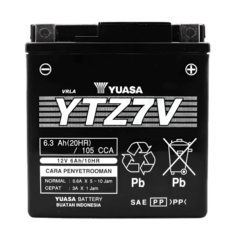YUASA Battery YTZ7V 12V 6.3Ah C20 105A CCA