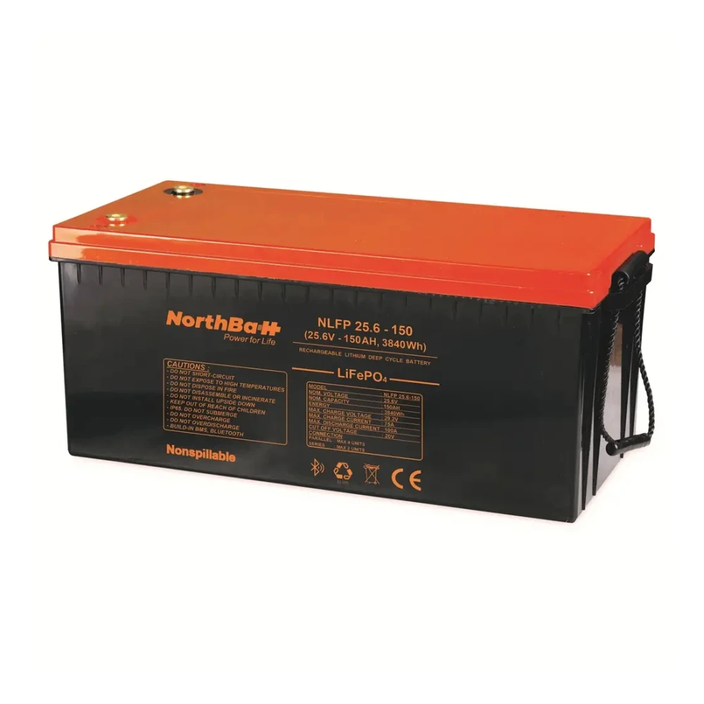NORTHBATT NLFP 25.6V 150Ah 3840Wh LifePo4 battery with Bluetooth